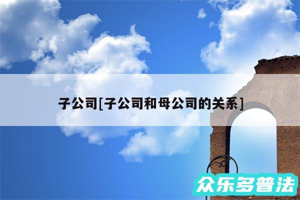 子公司及子公司和母公司的关系