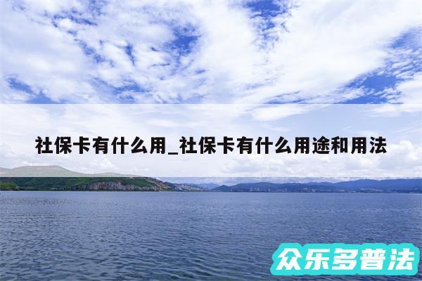 社保卡有什么用_社保卡有什么用途和用法
