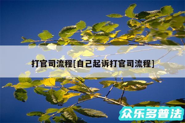 打官司流程及自己起诉打官司流程
