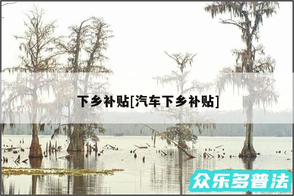 下乡补贴及汽车下乡补贴