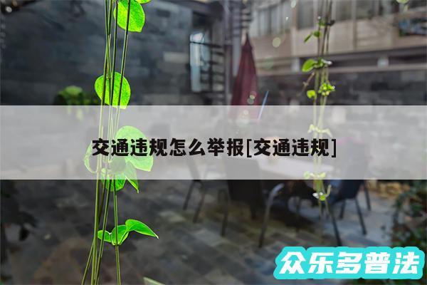 交通违规怎么举报及交通违规