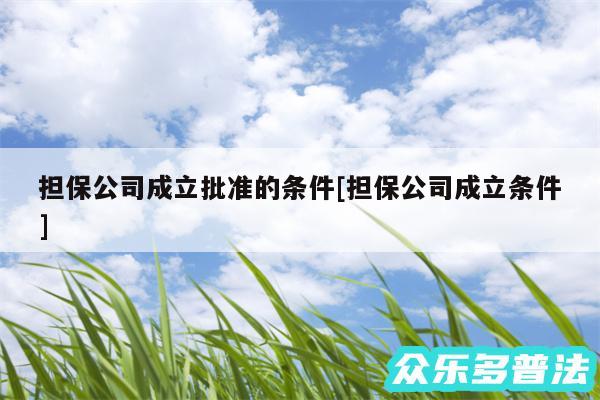 担保公司成立批准的条件及担保公司成立条件