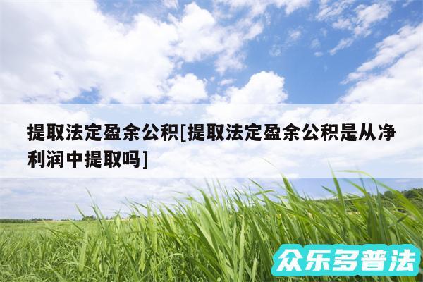 提取法定盈余公积及提取法定盈余公积是从净利润中提取吗