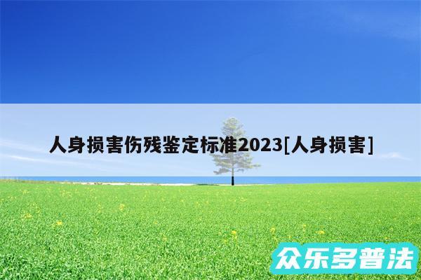 人身损害伤残鉴定标准2024及人身损害
