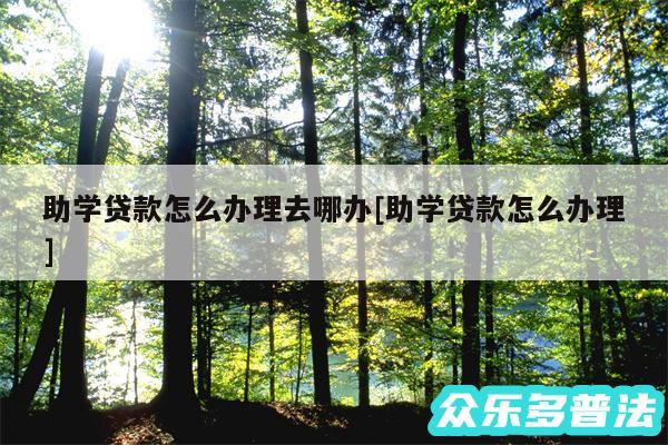 助学贷款怎么办理去哪办及助学贷款怎么办理