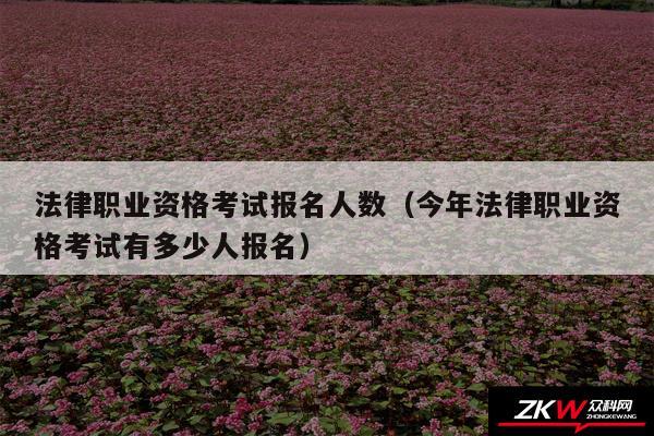 法律职业资格考试报名人数以及今年法律职业资格考试有多少人报名
