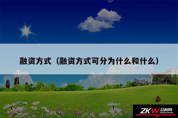 融资方式以及融资方式可分为什么和什么