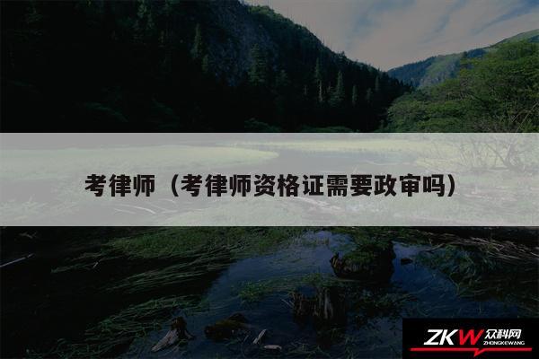 考律师以及考律师资格证需要政审吗