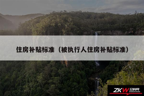 住房补贴标准以及被执行人住房补贴标准