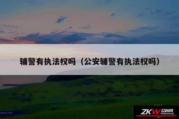 辅警有执法权吗以及公安辅警有执法权吗