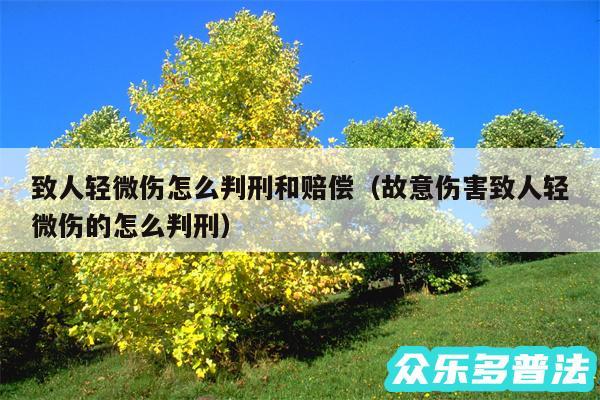 致人轻微伤怎么判刑和赔偿以及故意伤害致人轻微伤的怎么判刑