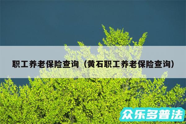 职工养老保险查询以及黄石职工养老保险查询