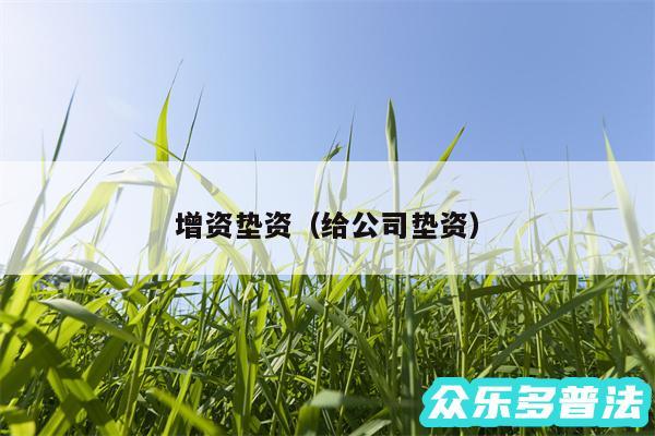 增资垫资以及给公司垫资