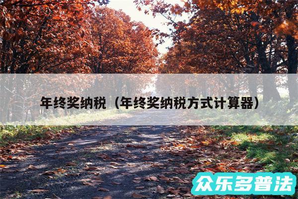 年终奖纳税以及年终奖纳税方式计算器