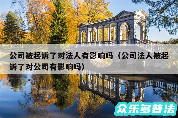 公司被起诉了对法人有影响吗以及公司法人被起诉了对公司有影响吗