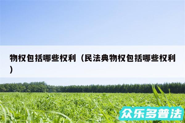物权包括哪些权利以及民法典物权包括哪些权利