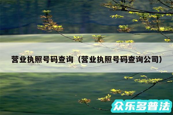 营业执照号码查询以及营业执照号码查询公司