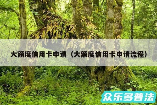 大额度信用卡申请以及大额度信用卡申请流程