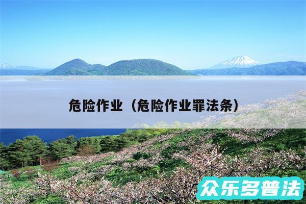 危险作业以及危险作业罪法条