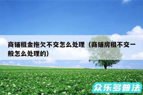 商铺租金拖欠不交怎么处理以及商铺房租不交一般怎么处理的