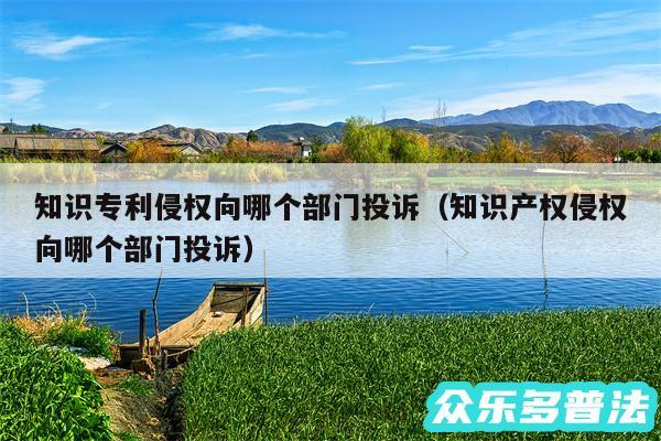 知识专利侵权向哪个部门投诉以及知识产权侵权向哪个部门投诉