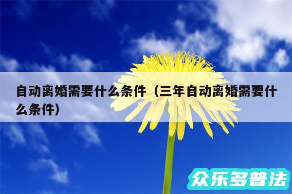 自动离婚需要什么条件以及三年自动离婚需要什么条件