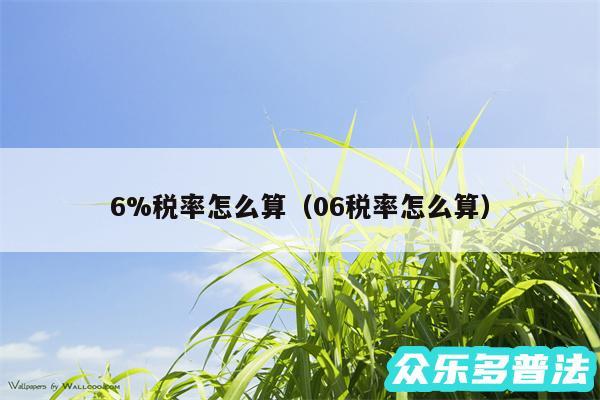 6%税率怎么算以及06税率怎么算