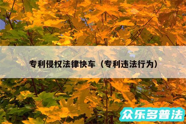 专利侵权法律快车以及专利违法行为