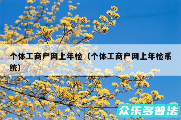 个体工商户网上年检以及个体工商户网上年检系统