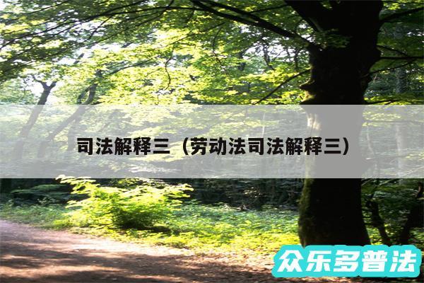 司法解释三以及劳动法司法解释三