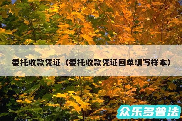 委托收款凭证以及委托收款凭证回单填写样本