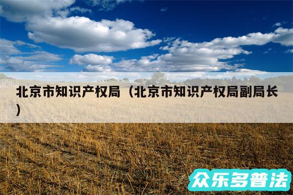 北京市知识产权局以及北京市知识产权局副局长