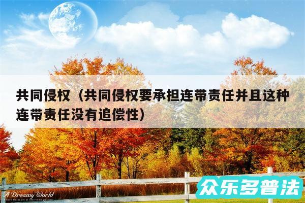 共同侵权以及共同侵权要承担连带责任并且这种连带责任没有追偿性