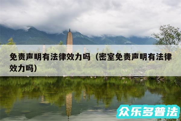 免责声明有法律效力吗以及密室免责声明有法律效力吗