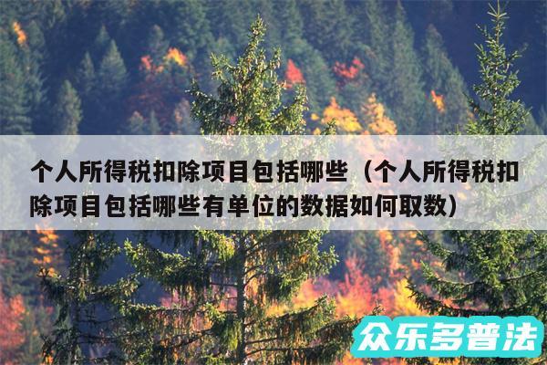 个人所得税扣除项目包括哪些以及个人所得税扣除项目包括哪些有单位的数据如何取数