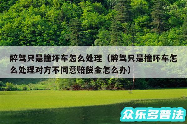 醉驾只是撞坏车怎么处理以及醉驾只是撞坏车怎么处理对方不同意赔偿金怎么办