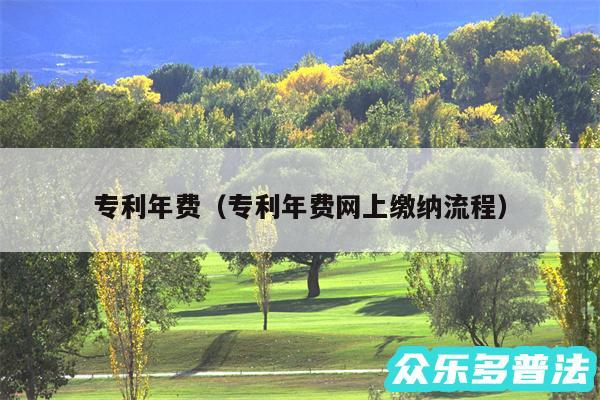 专利年费以及专利年费网上缴纳流程
