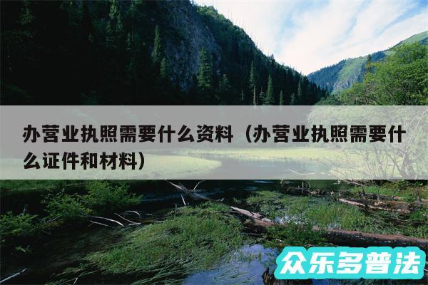 办营业执照需要什么资料以及办营业执照需要什么证件和材料