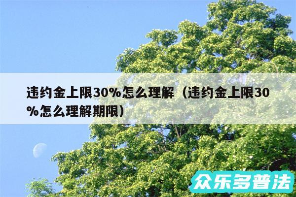 违约金上限30%怎么理解以及违约金上限30%怎么理解期限