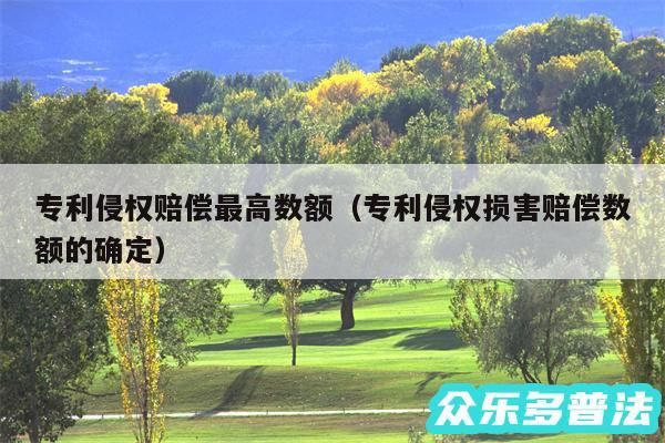 专利侵权赔偿最高数额以及专利侵权损害赔偿数额的确定