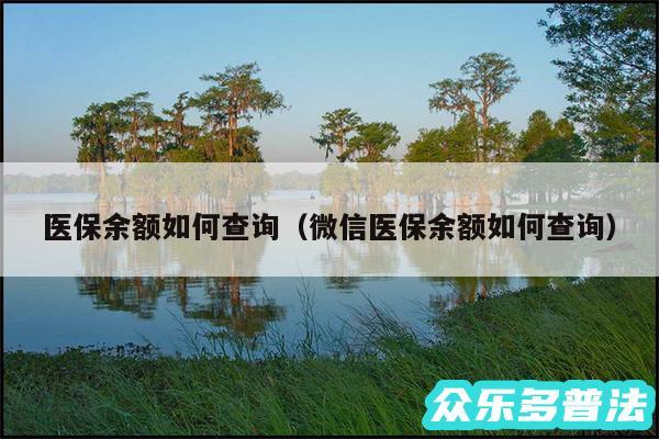 医保余额如何查询以及微信医保余额如何查询