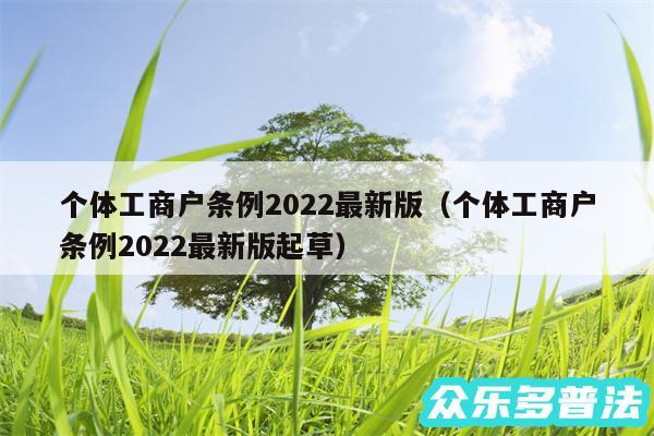 个体工商户条例2024最新版以及个体工商户条例2024最新版起草