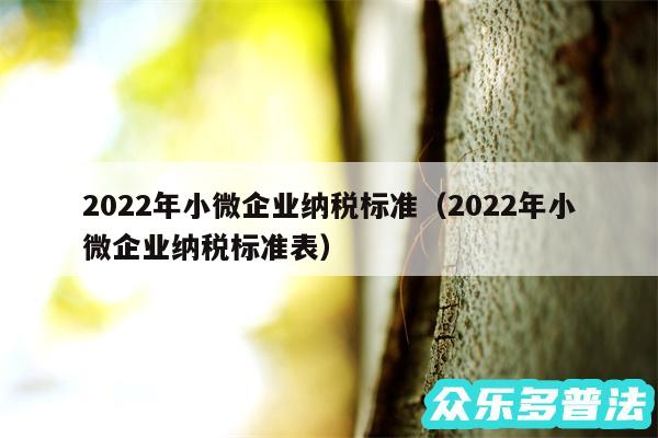 2024年小微企业纳税标准以及2024年小微企业纳税标准表