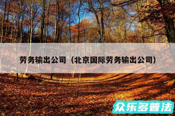 劳务输出公司以及北京国际劳务输出公司