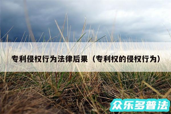 专利侵权行为法律后果以及专利权的侵权行为