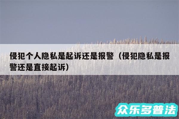 侵犯个人隐私是起诉还是报警以及侵犯隐私是报警还是直接起诉