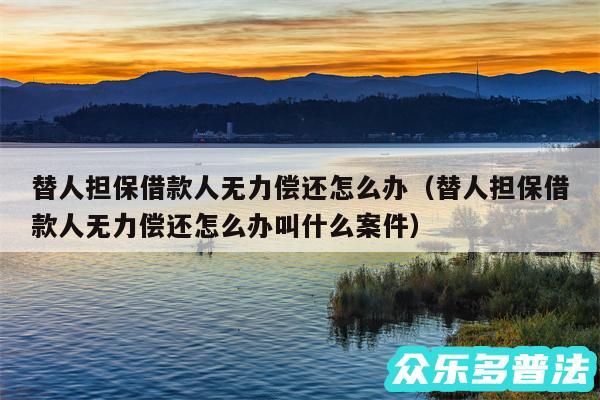 替人担保借款人无力偿还怎么办以及替人担保借款人无力偿还怎么办叫什么案件