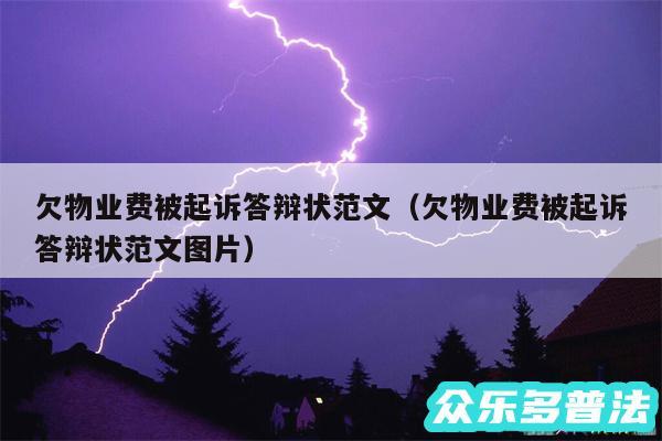 欠物业费被起诉答辩状范文以及欠物业费被起诉答辩状范文图片