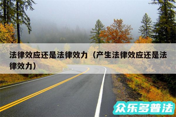 法律效应还是法律效力以及产生法律效应还是法律效力