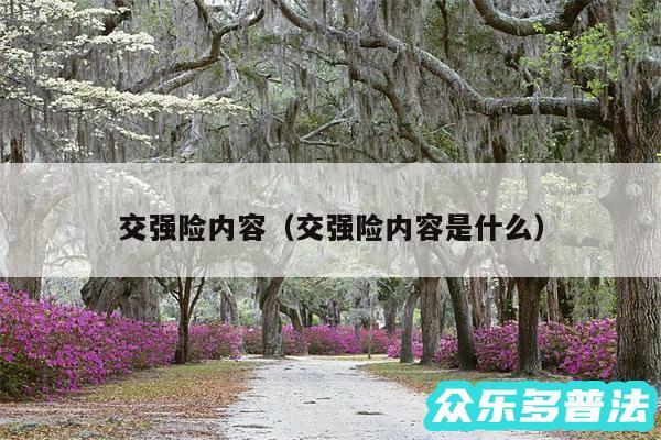 交强险内容以及交强险内容是什么